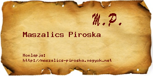 Maszalics Piroska névjegykártya