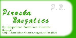 piroska maszalics business card